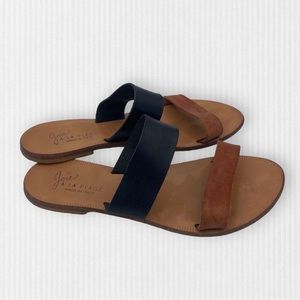Joie A La Plage Black/Tan Two Band Sandal Sz 38.5 / 7.5